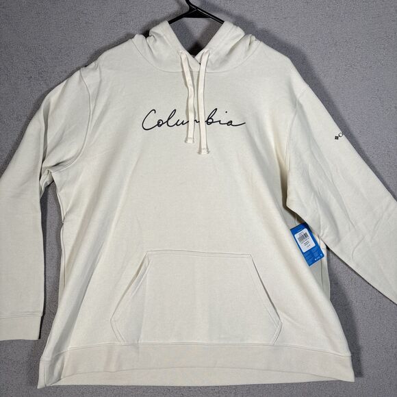NWT Columbia Women’s Plus Size 2X Trek Graphic Hoodie MSRP $55 Cream Off White - Picture 2 of 12